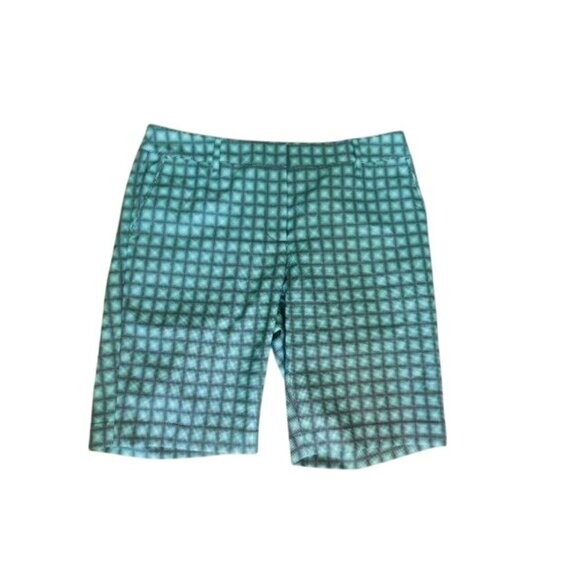 Annika Cutter & Buck Size 8 Plaid Bermuda Golf Shorts Sporty - Picture 1 of 2
